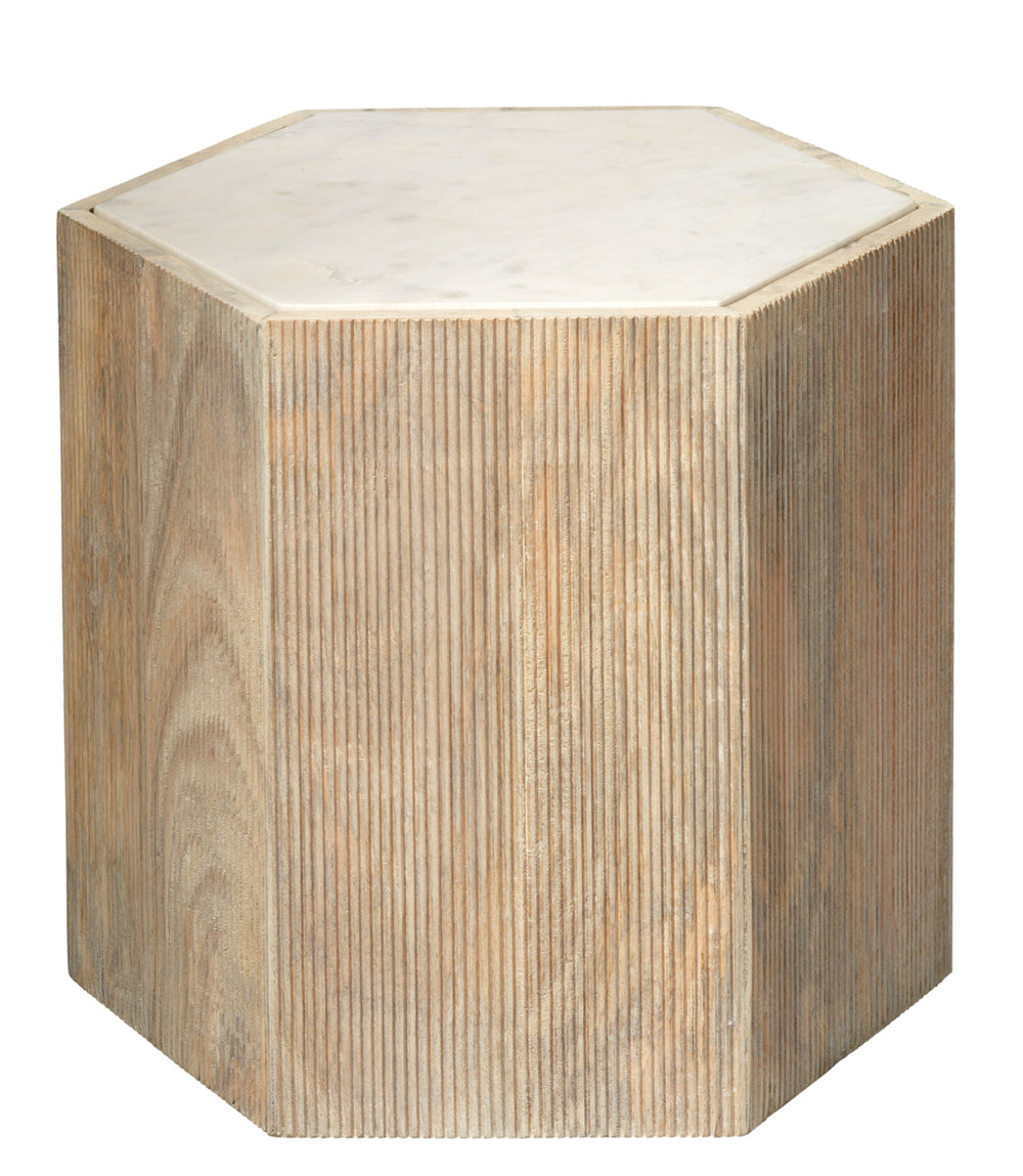 Argan Wood Hexagon Table, Large