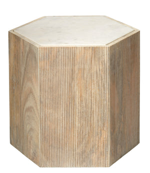 Argan Wood Hexagon Table, Large