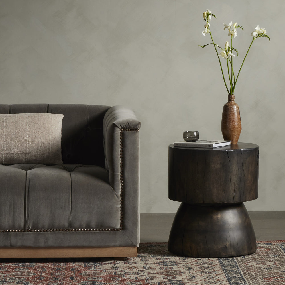 Tino End Table In Rubbed Black