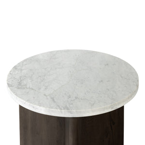 Toli End Table - Italian White Marble
