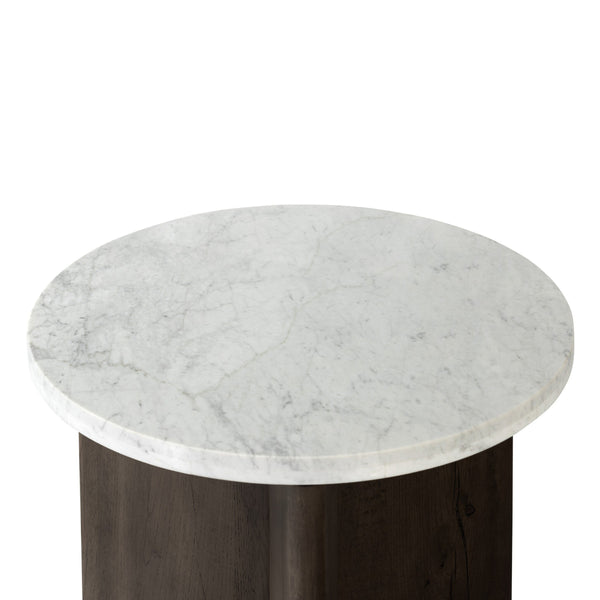 Toli End Table - Italian White Marble