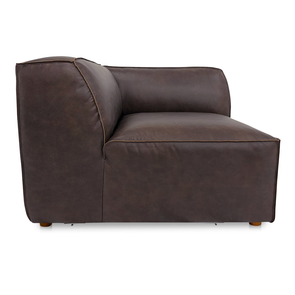 Form Corner Chair in Espresso Brown Leather