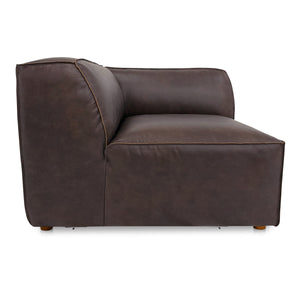 Form Corner Chair in Espresso Brown Leather