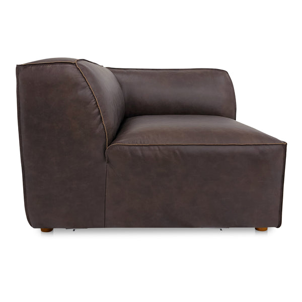 Form Corner Chair in Espresso Brown Leather