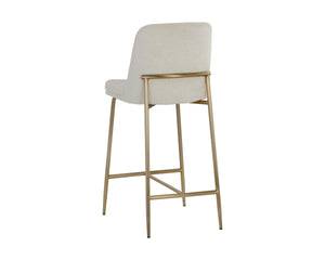 ZEKE COUNTER STOOL - ANTIQUE BRASS - BERGEN IVORY