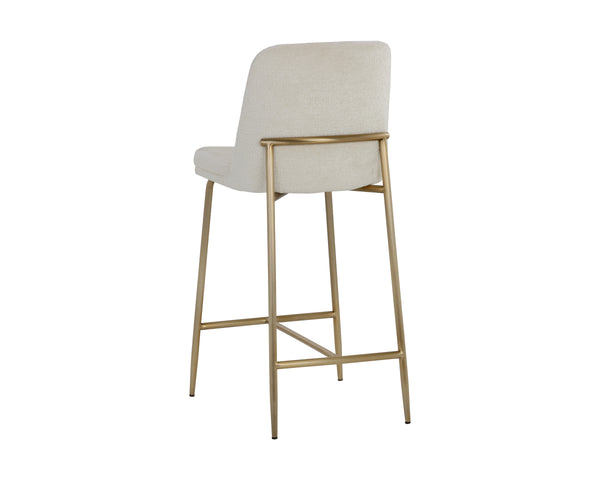 ZEKE COUNTER STOOL - ANTIQUE BRASS - BERGEN IVORY