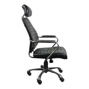 Moe's Executive Office Chair in Black Leather