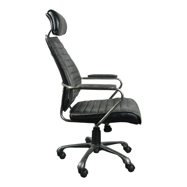 Moe's Executive Office Chair in Black Leather