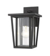 Seoul 1 Light Outdoor Wall Sconce in Black Finish