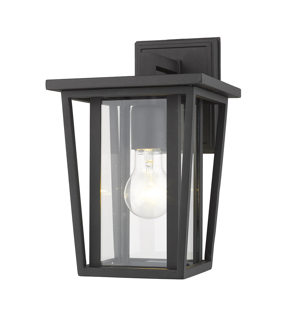 Seoul 1 Light Outdoor Wall Sconce in Black Finish