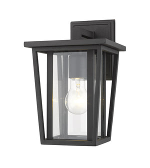 Seoul 1 Light Outdoor Wall Sconce in Black Finish