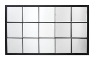 Tribecca Iron Grid Rectangle Wall Mirror, Black