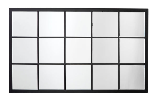 Tribecca Iron Grid Rectangle Wall Mirror, Black
