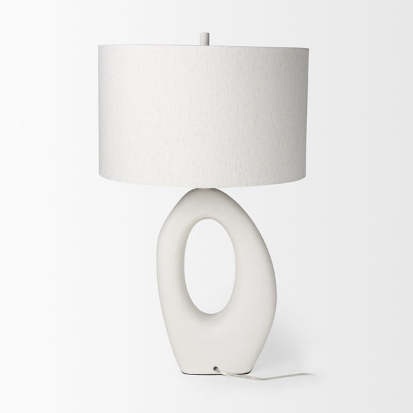 Tao 20.0L x 20.0W x 33.0H Cream Base W/White Shade Table Lamp