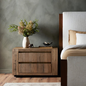 Abaso Nightstand in Rustic Wormwood Oak