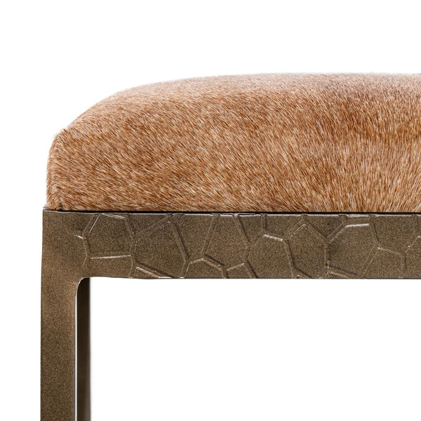 Classic Home Bose Hide Counter Stool with Iron Frame
