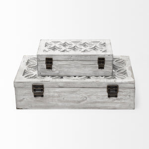 Floribundus (Set of 2) Off-White Decorative Boxes