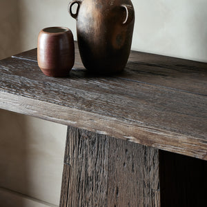Atlas Console Table in Smoked Alder'