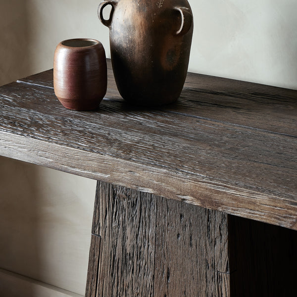 Atlas Console Table in Smoked Alder'