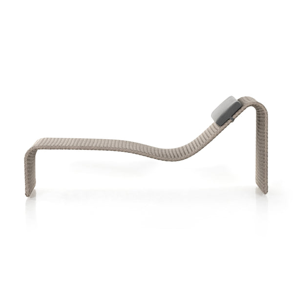 Paige Outdoor Woven Chaise Lounge In Brown