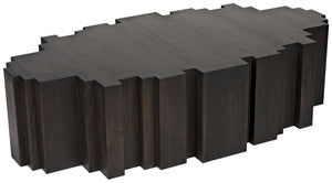 Royce Ebony Walnut Coffee Table in Walnut and Veneer Finish