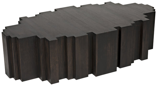 Royce Ebony Walnut Coffee Table in Walnut and Veneer Finish
