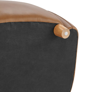 Tiffany KD Top Grain Leather Accent Arm Chair, Garrett Caramel