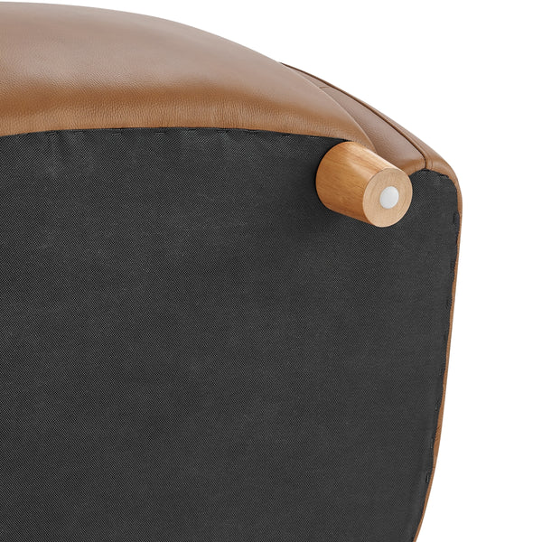 Tiffany KD Top Grain Leather Accent Arm Chair, Garrett Caramel