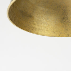 Capsa 17x29 Antique Gold and Silver Toned Metal Dome Pendant Light