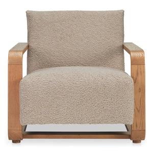 Moe's Eckersley Lounge Chair in Beige Faux Shearling