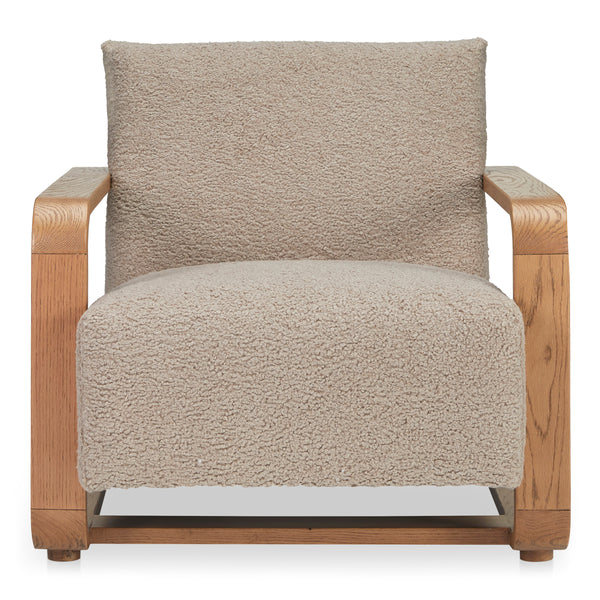 Moe's Eckersley Lounge Chair in Beige Faux Shearling