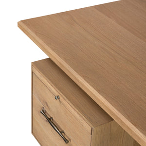 Lauren Desk In Natural Oak Solid