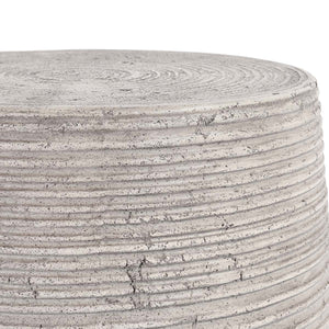Nellie Outdoor Round End Table - Light Gray Concrete
