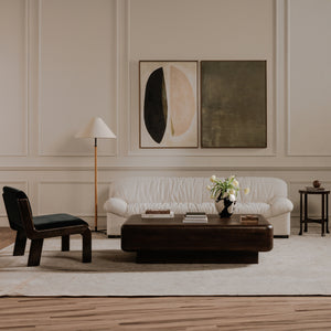 Moe's Holli Side Table White Marble with Bronze Frame