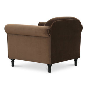 Harmony Dark Brown Faux Mohair Accent Chair by Moe's