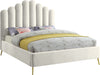 Anita Queen Bed In Cream Velvet