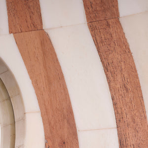Bardot 60" Wood & Buffalo Bone Arch Wall Mirror