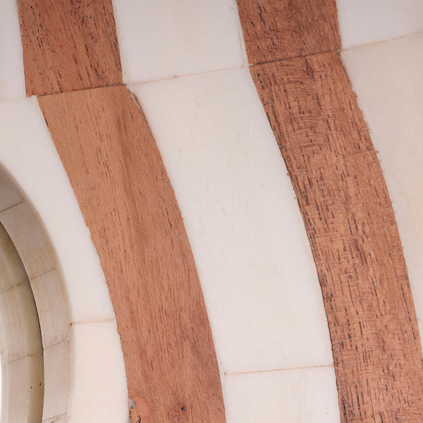 Bardot 60" Wood & Buffalo Bone Arch Wall Mirror