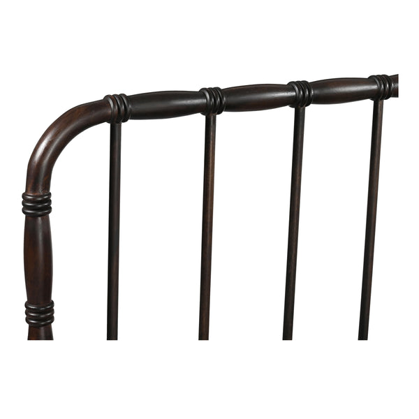 Vivian Queen Bed Dark Brown with Turned Detailing