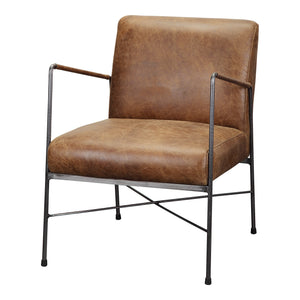 Dagwood Leather Armchair in Open Road Brown