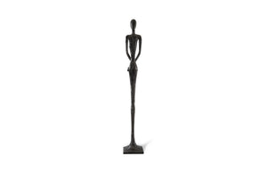 Skinny Female Sculpture, Liquid Silver