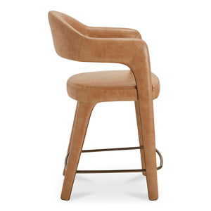 Martens Counter Stool in Brown Leather