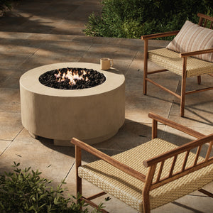 Damian Outdoor Fire Table In Natural Concrete