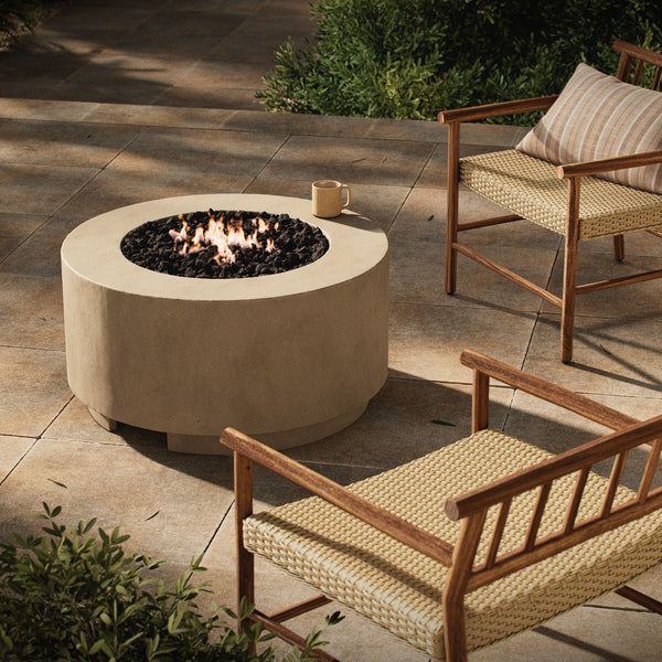 Damian Outdoor Fire Table In Natural Concrete