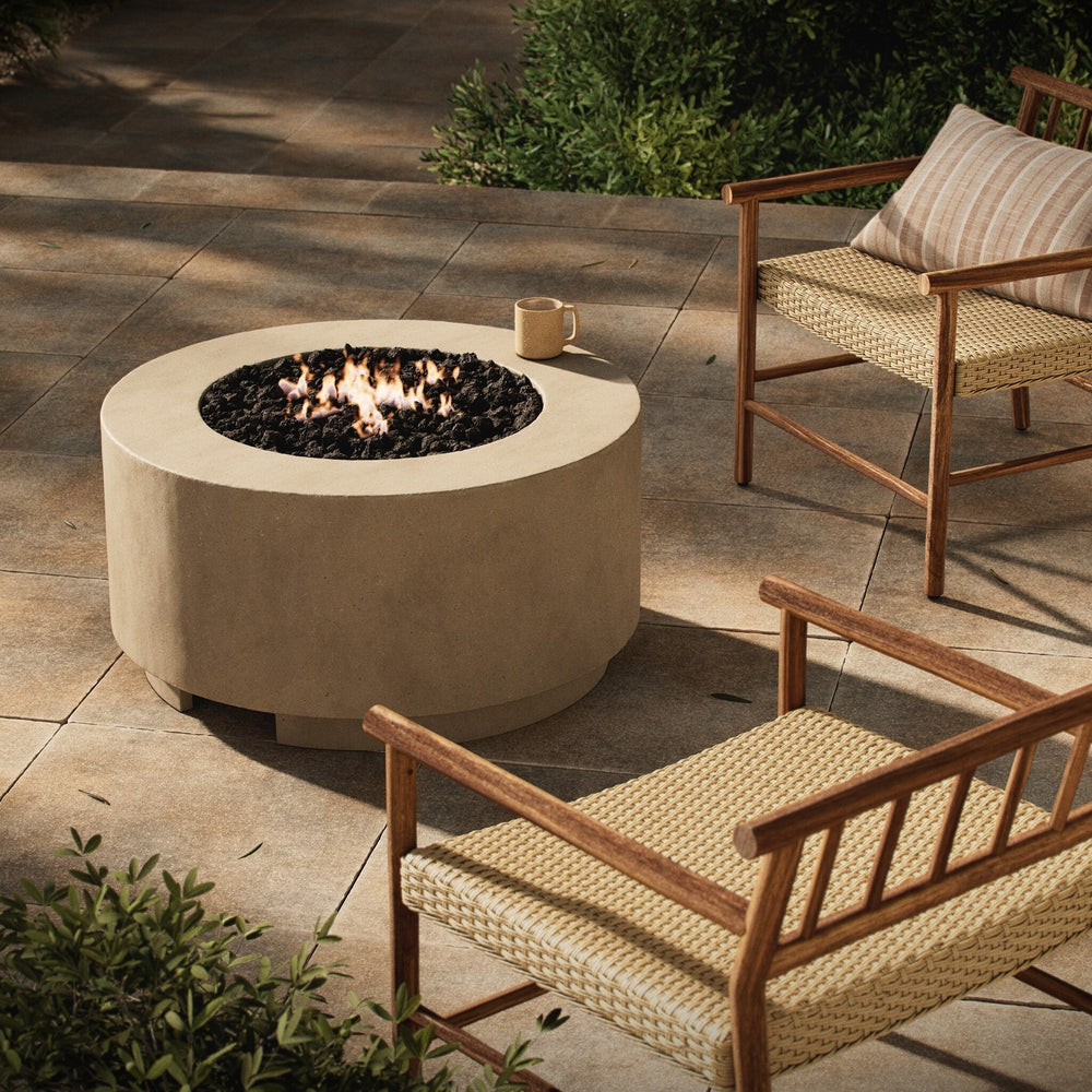 Damian Outdoor Fire Table In Natural Concrete