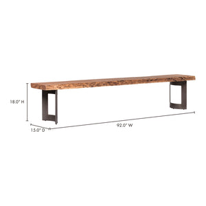 Bent Collection Small Brown Live Edge Bench