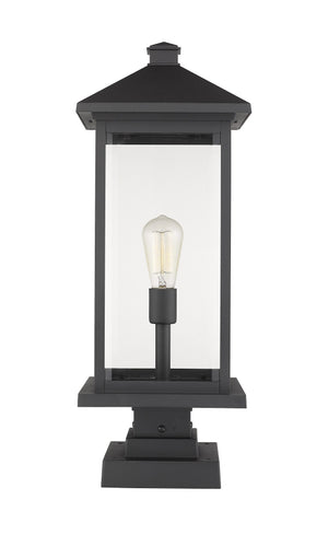 Portland 1 Light Outdoor Pier Mounted Fixture in Black Finish