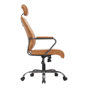 Moe's Executive Office Chair in Orange Leather