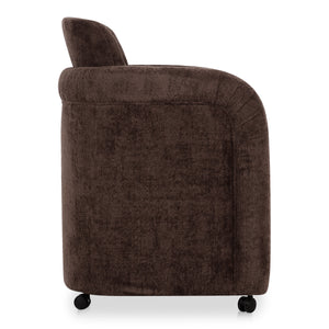 Moe's Mesto Rolling Dining Chair Dark Brown