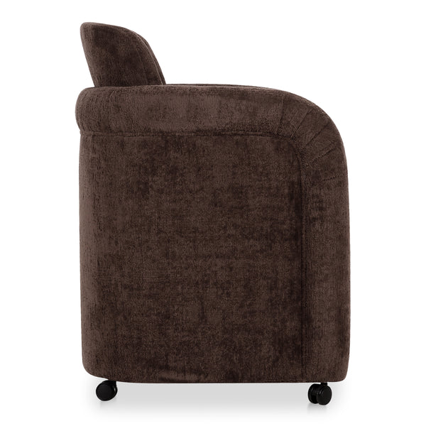 Moe's Mesto Rolling Dining Chair Dark Brown